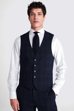 Slim Fit Navy Check Suit