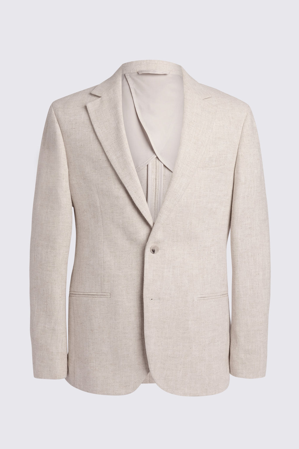 Tailored Fit Ecru Herringbone Suit