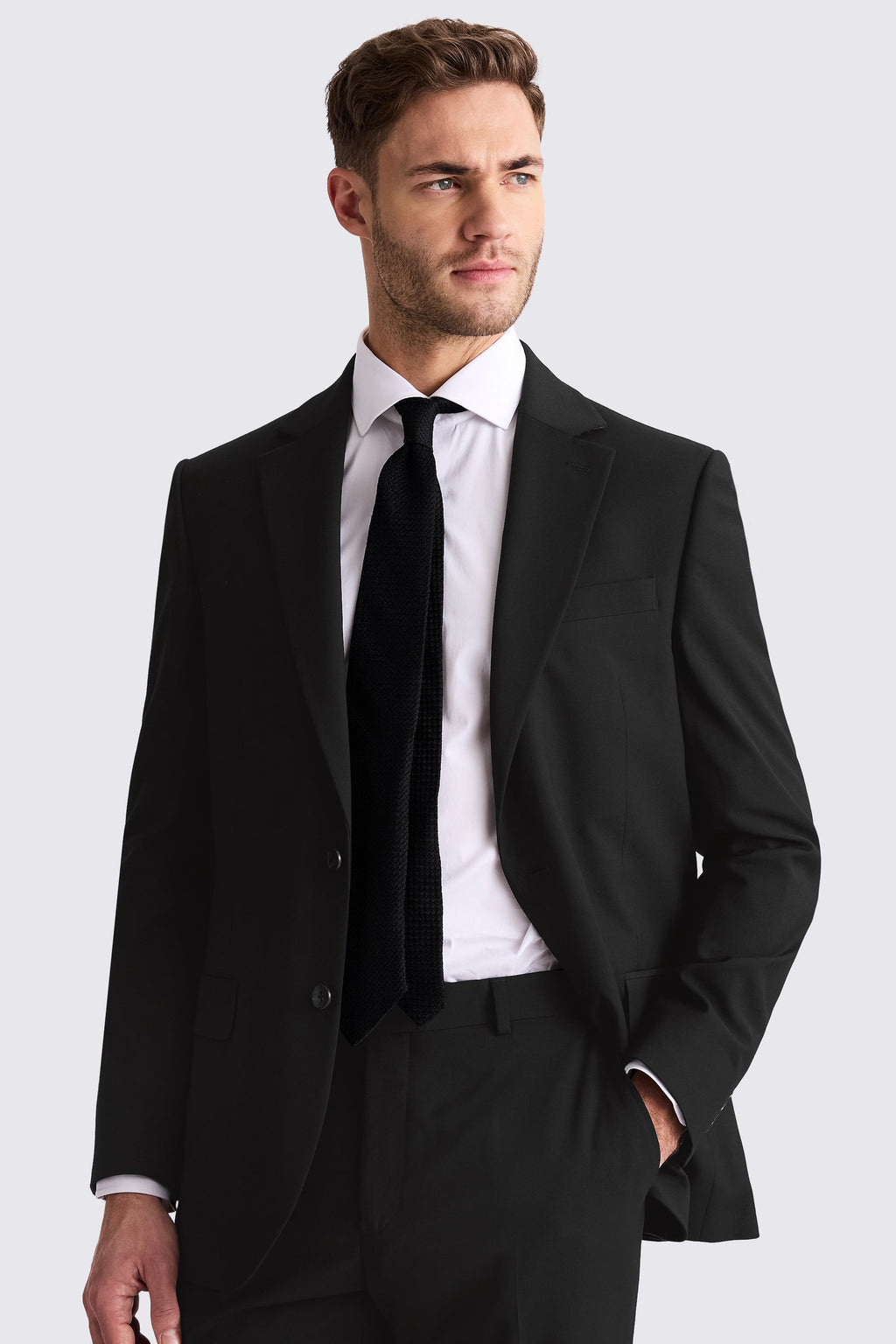 Tailored Fit Black Stretch Suit