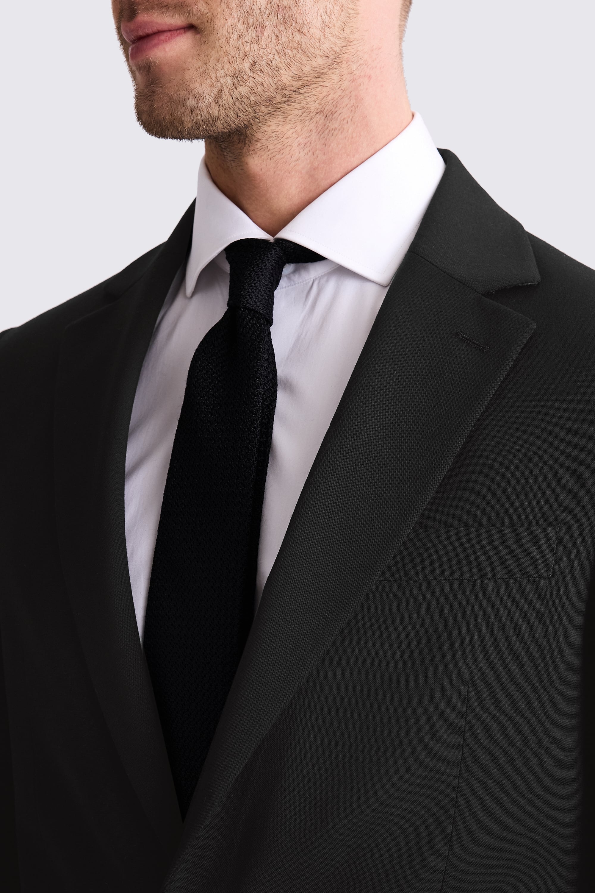 Tailored Fit Black Stretch Suit