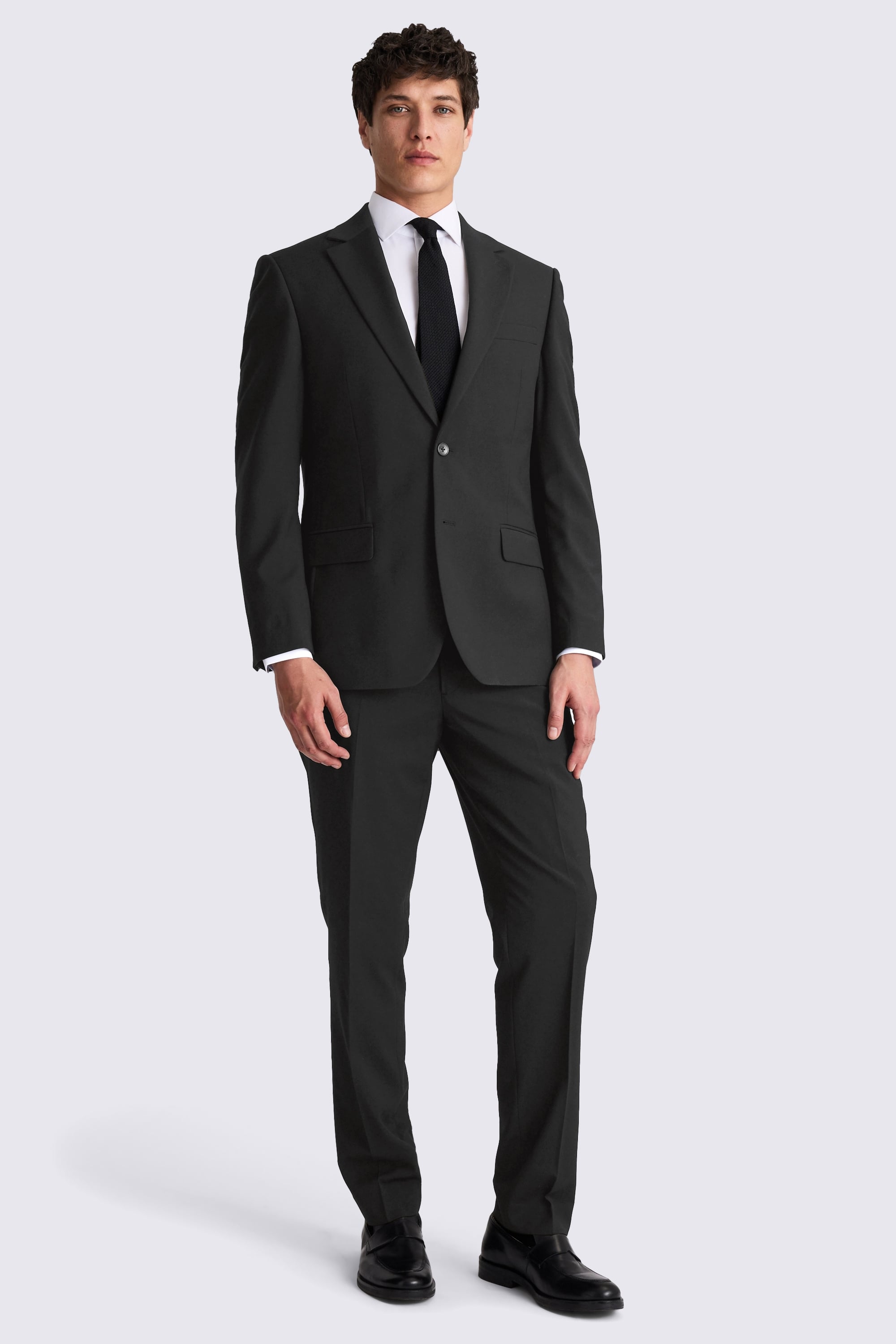 Regular Fit Black Stretch Suit