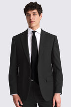 Regular Fit Black Stretch Suit