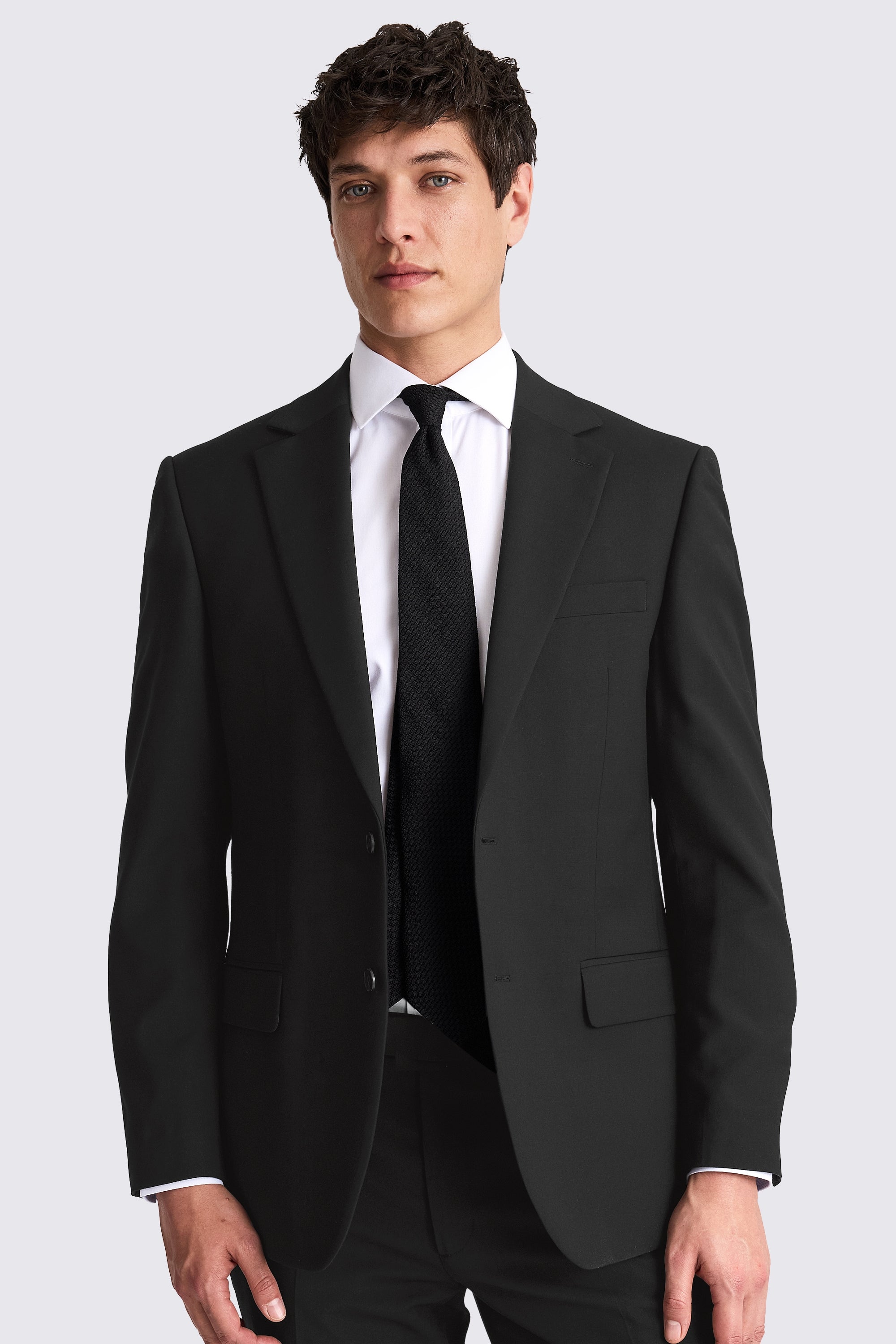 Regular Fit Black Stretch Suit