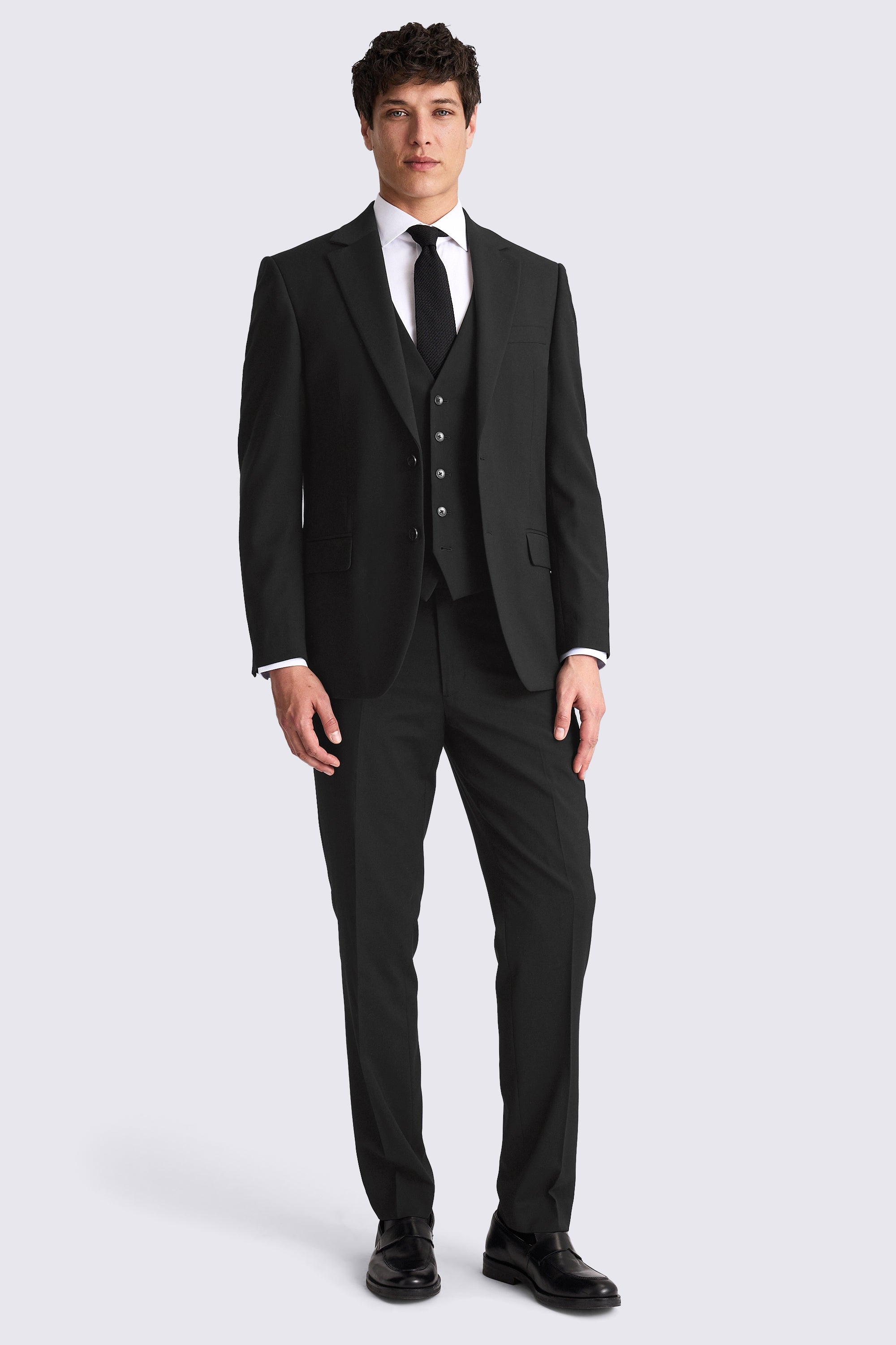 Regular Fit Black Stretch Suit
