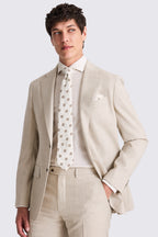 Italian Tailored Fit Taupe Hopsack Suit