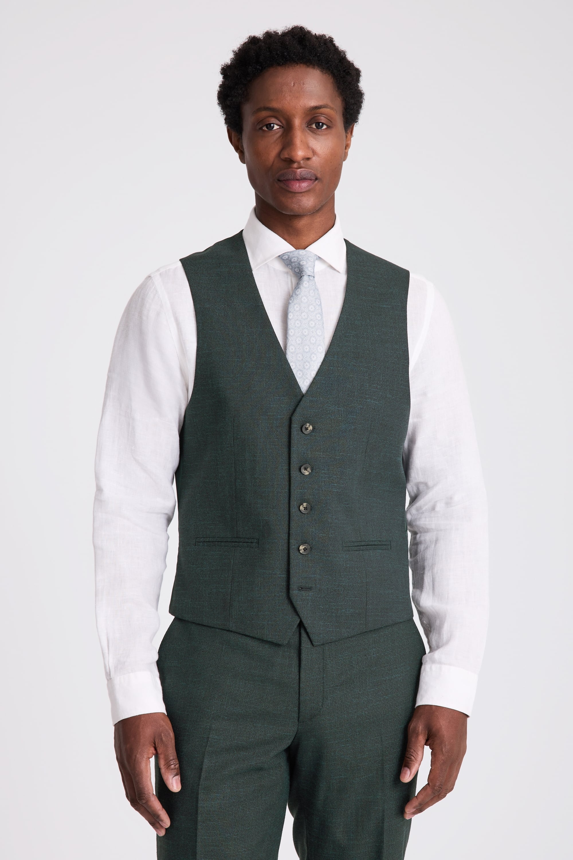 Slim Fit Dark Green Puppytooth Suit