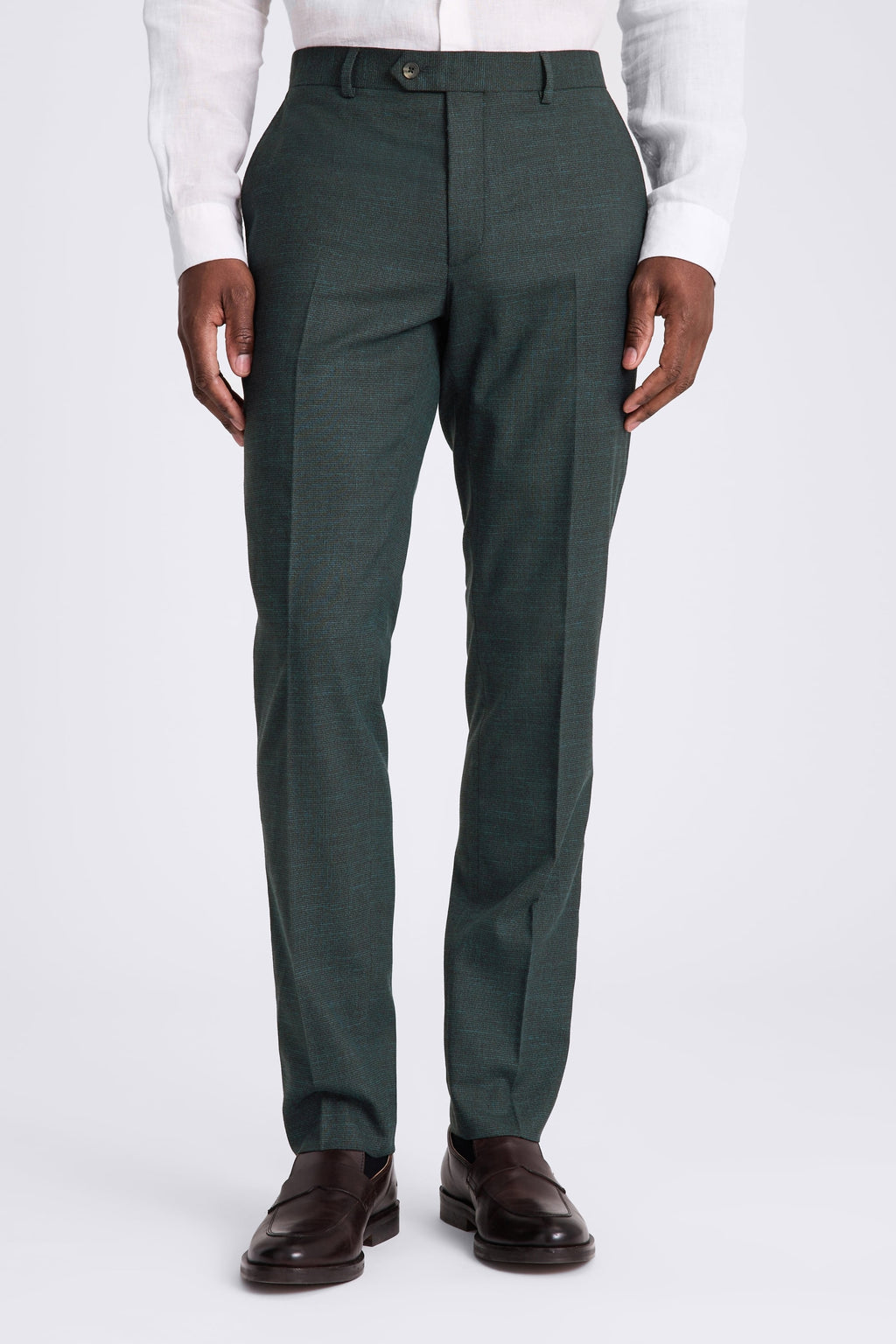 Slim Fit Dark Green Puppytooth Suit