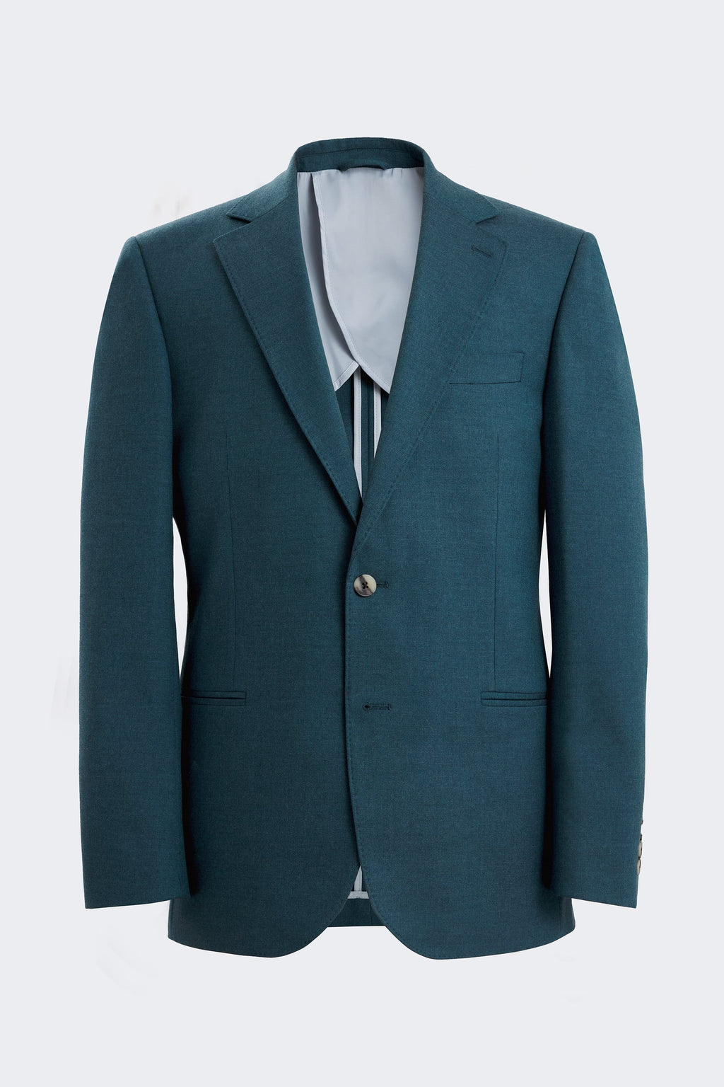Tailored Fit Teal Flannel Suit