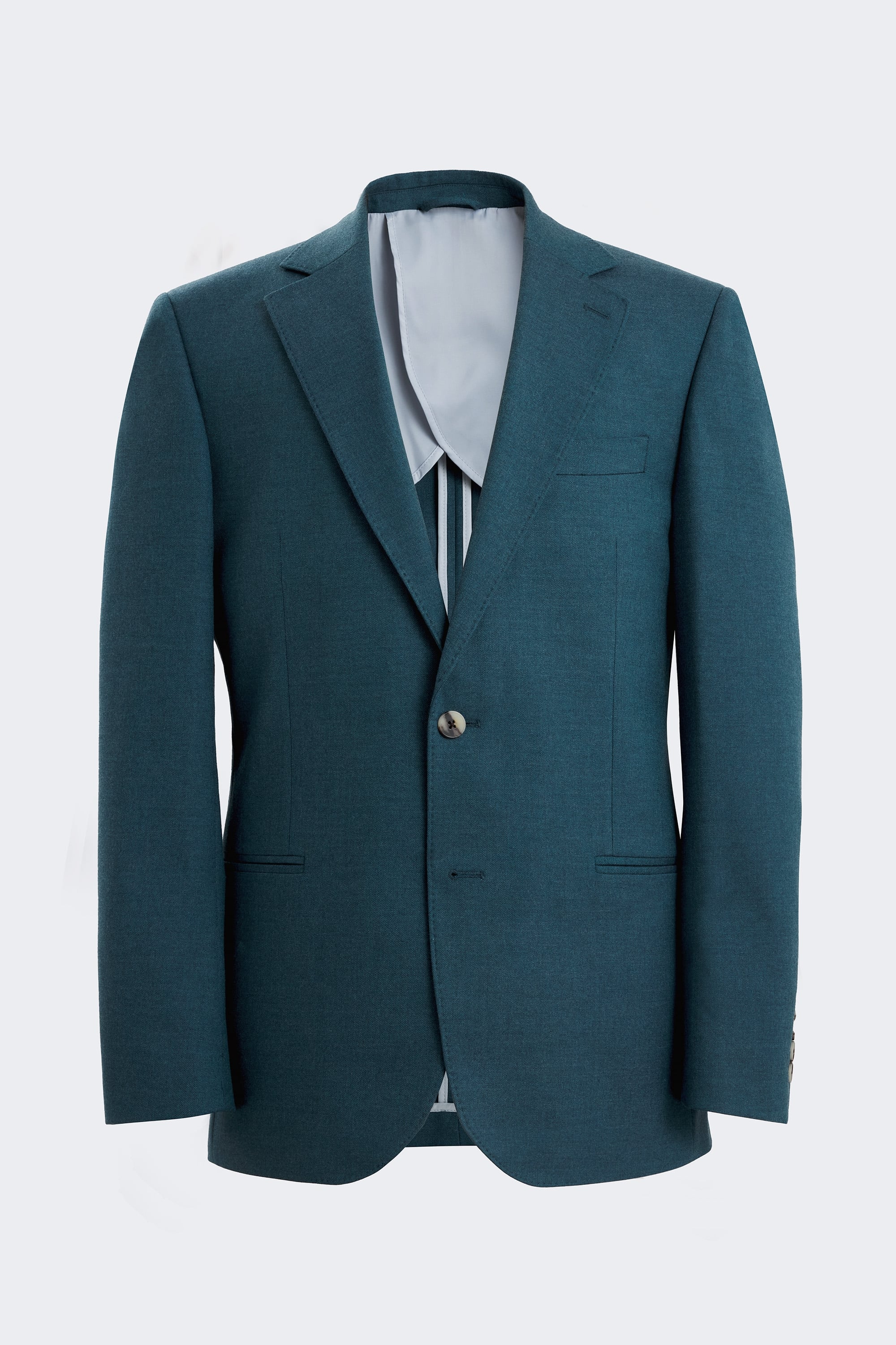 Tailored Fit Teal Flannel Suit