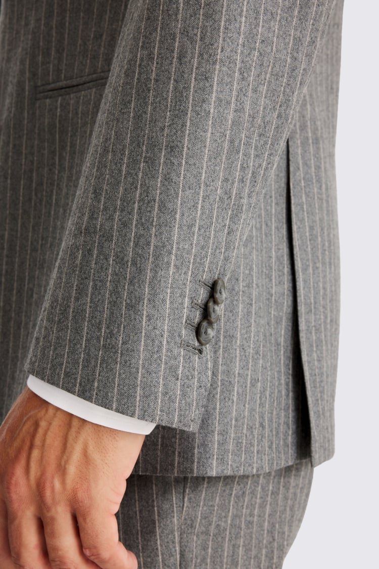 Italian Tailored Fit Grey Stripe Suit