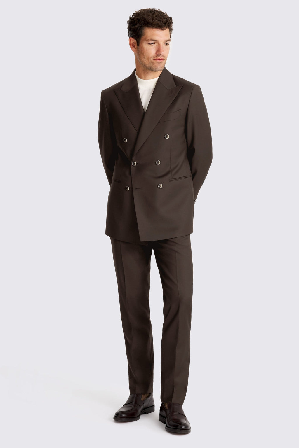 Italian Tailored Fit Brown Twill Suit