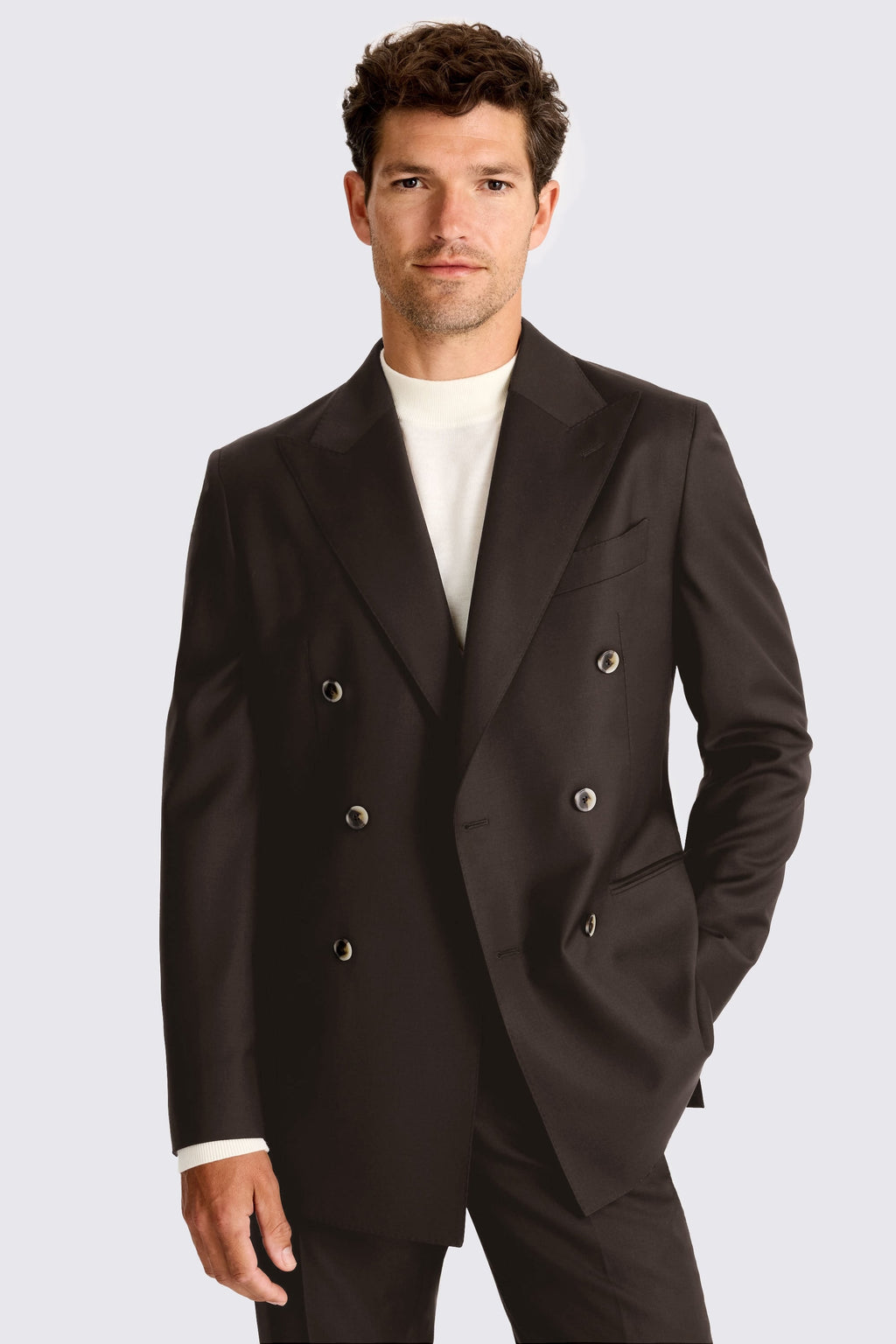 Italian Tailored Fit Brown Twill Suit