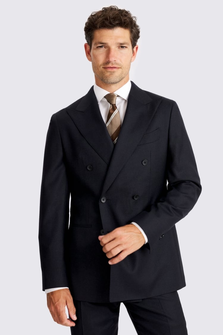 Italian Tailored Fit Navy Puppytooth Suit