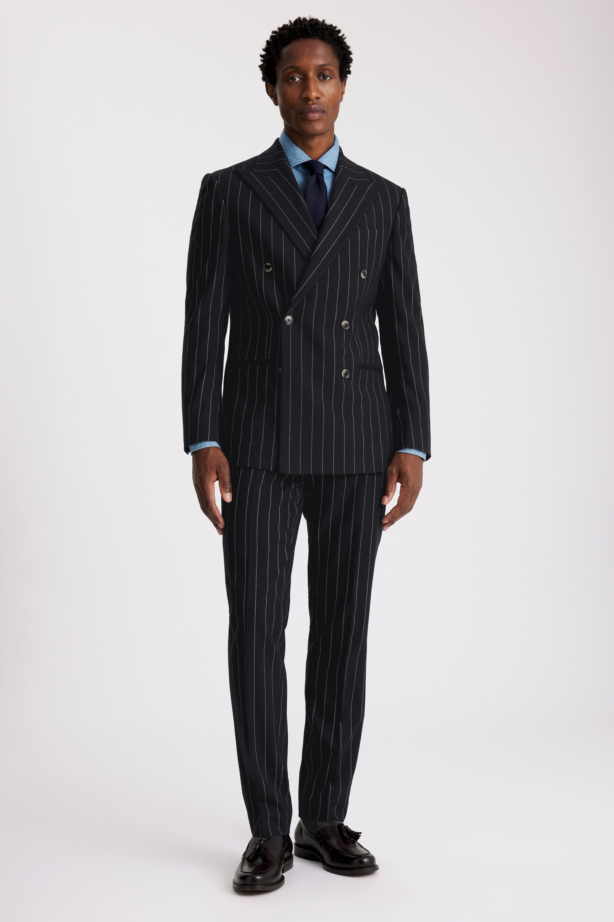 Tailored Fit Navy Stripe Suit
