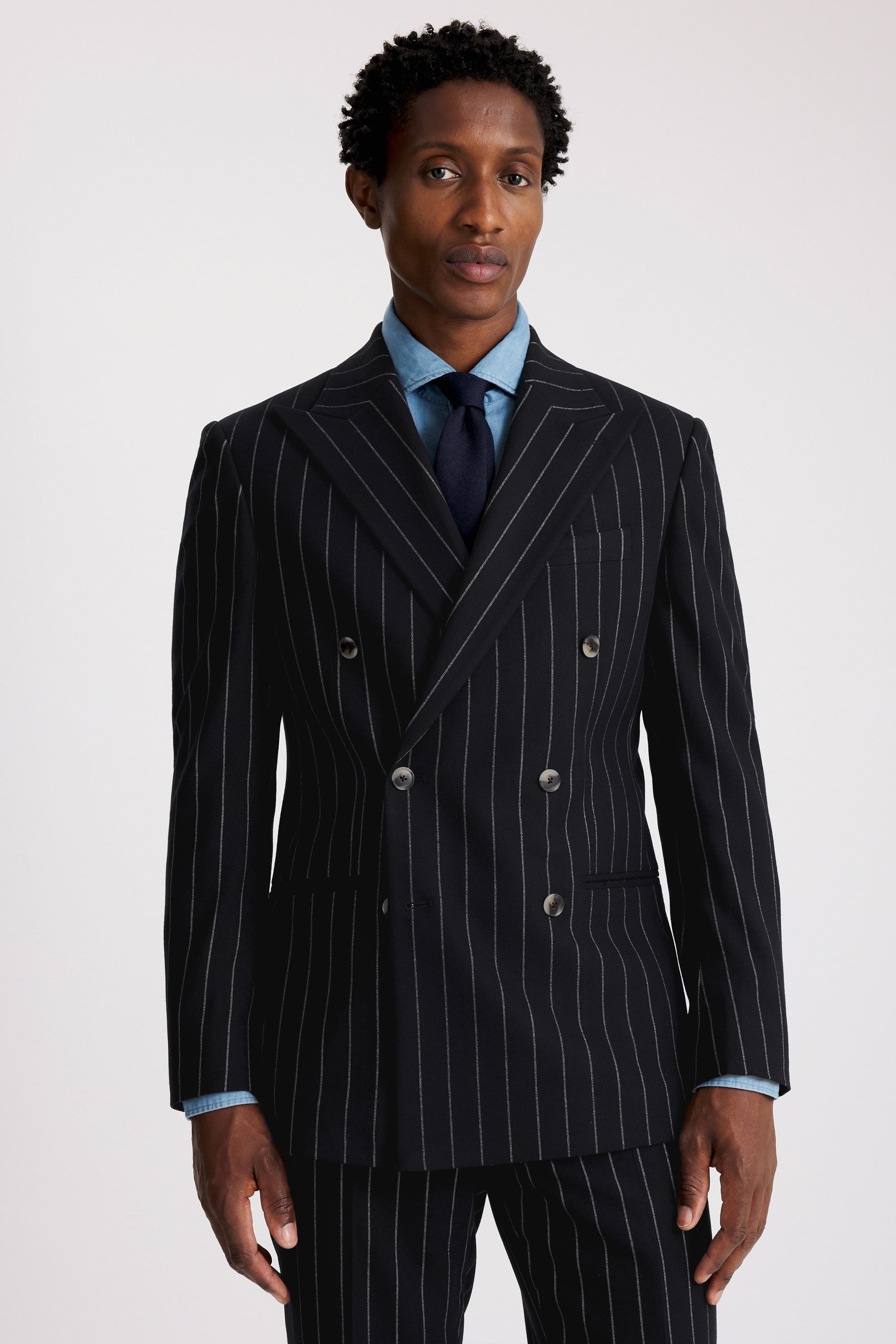 Tailored Fit Navy Stripe Suit
