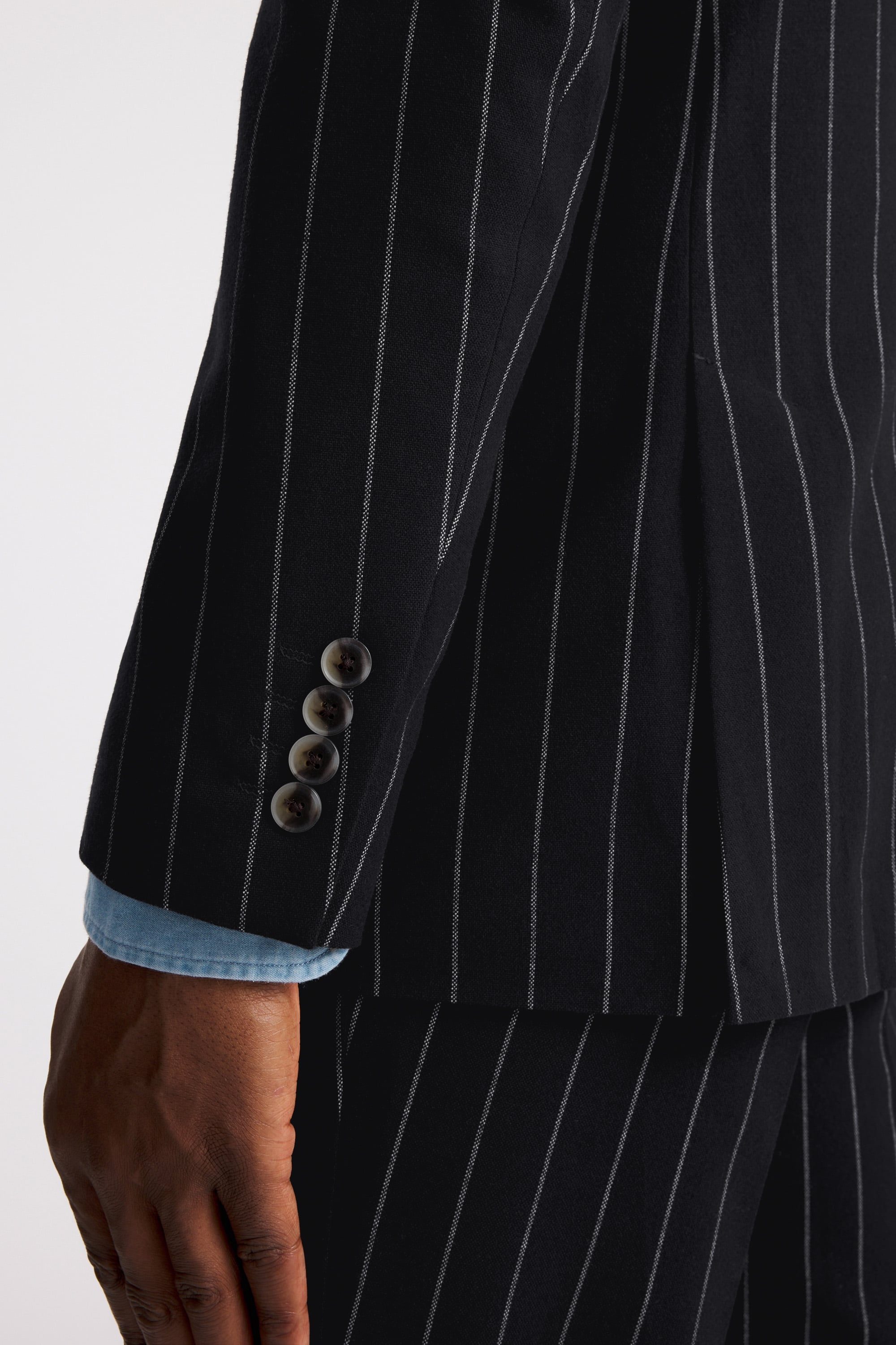 Tailored Fit Navy Stripe Suit