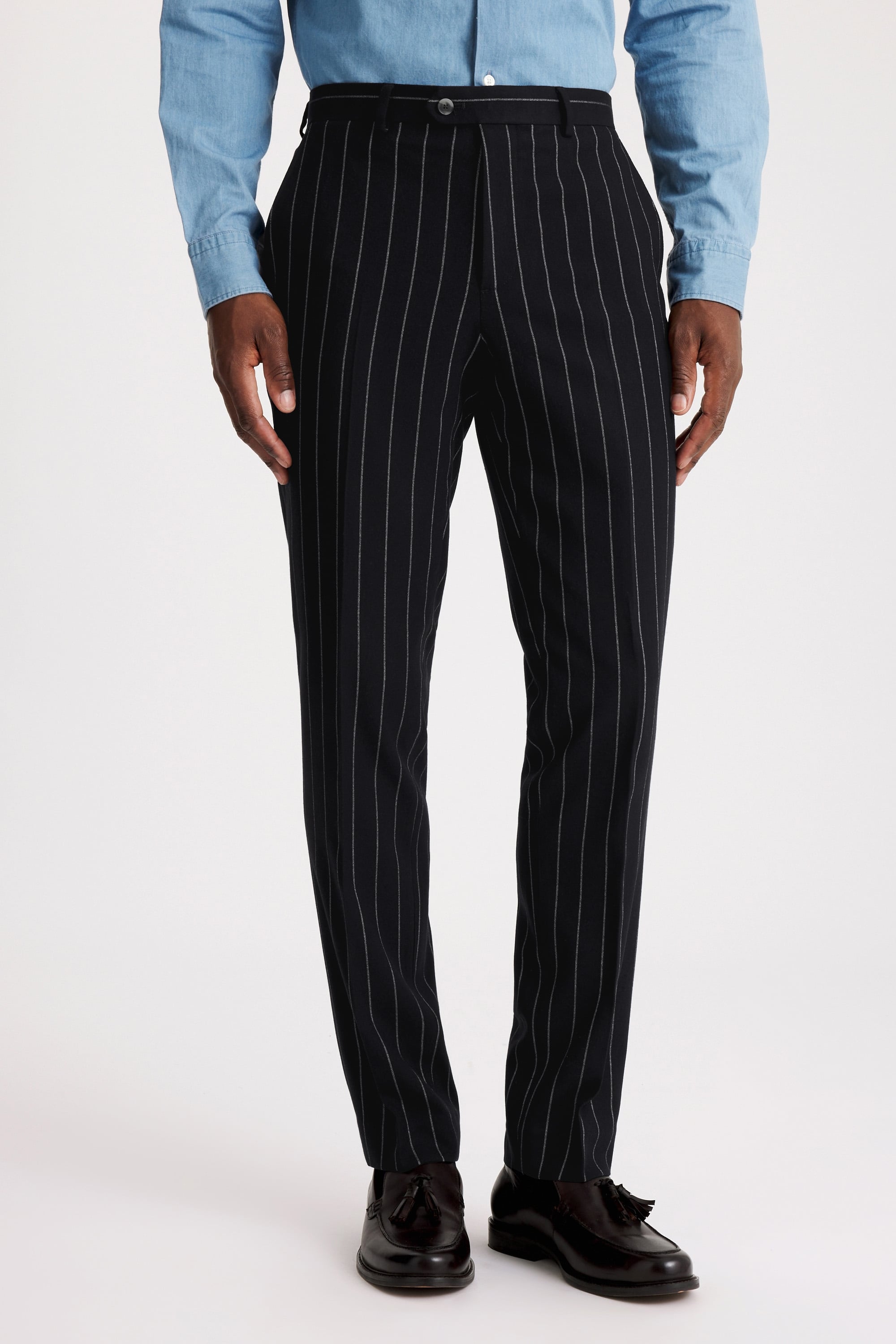 Tailored Fit Navy Stripe Suit
