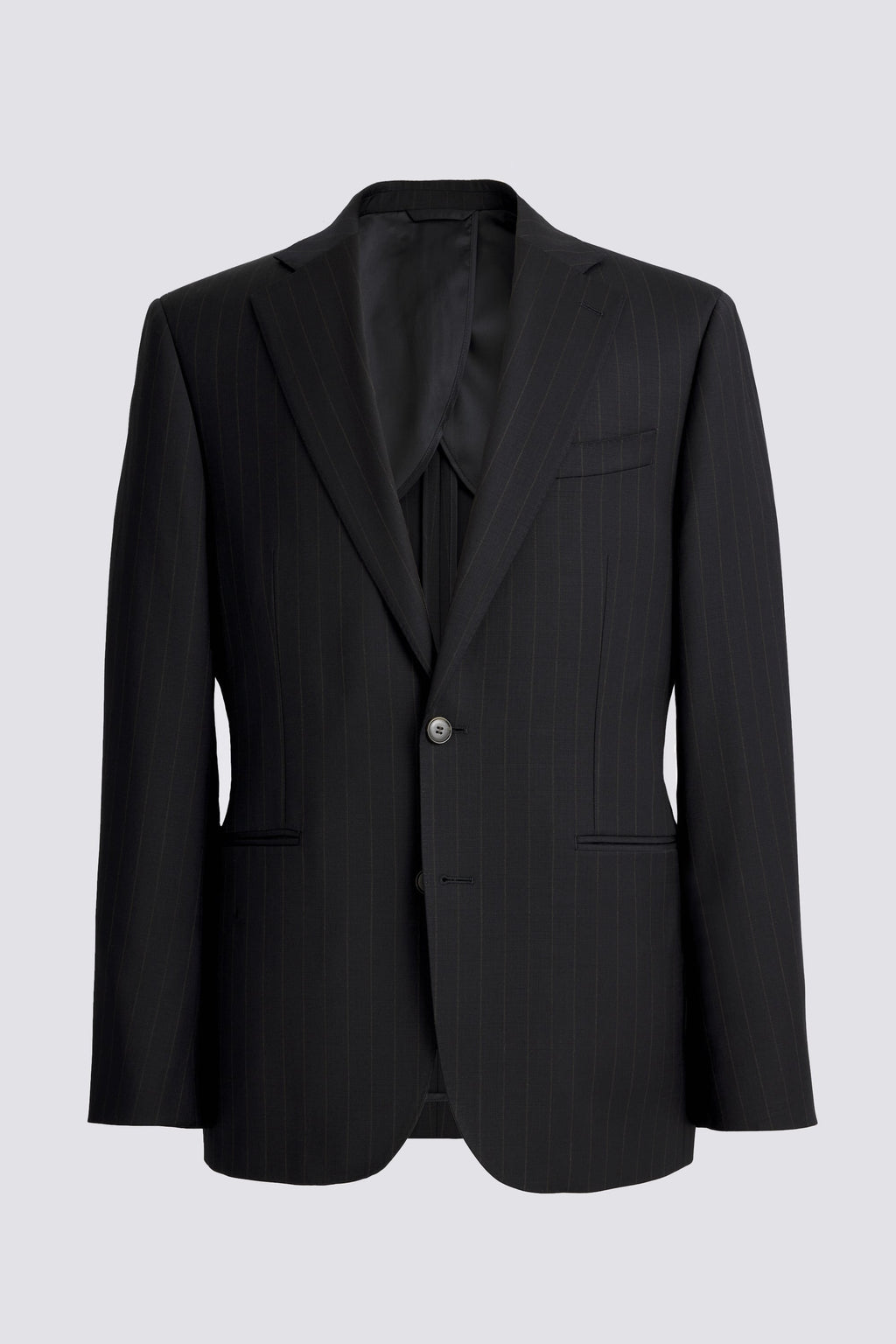 Tailored Fit Navy Brown Stripe Performance Suit