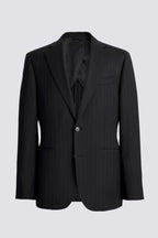 Tailored Fit Navy Brown Stripe Performance Suit