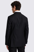 Italian Tailored Fit Black Twill Suit
