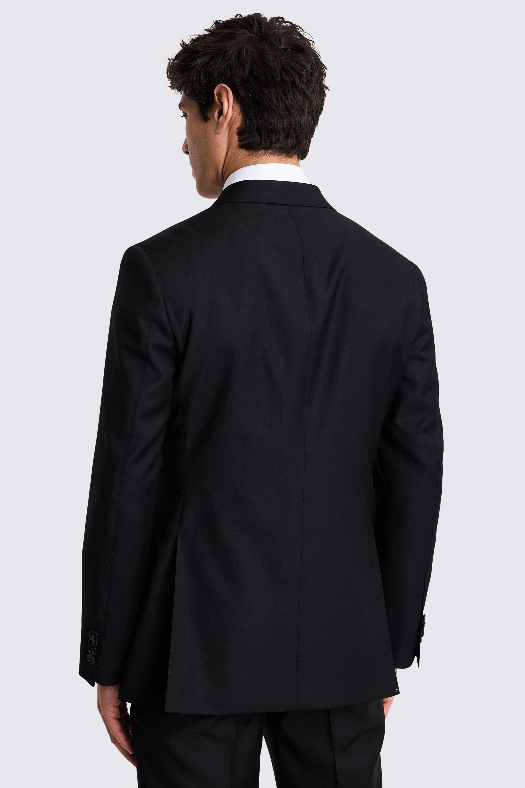 Italian Tailored Fit Black Twill Suit