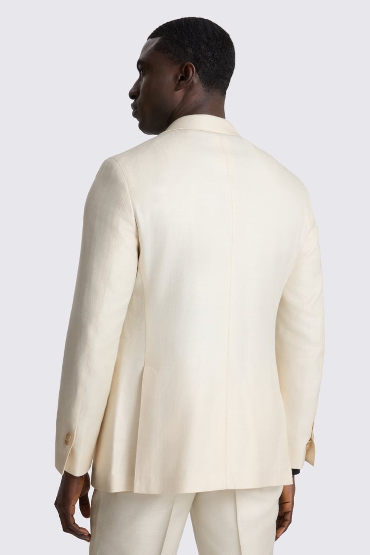 Italian Tailored Fit Off White Twill Suit