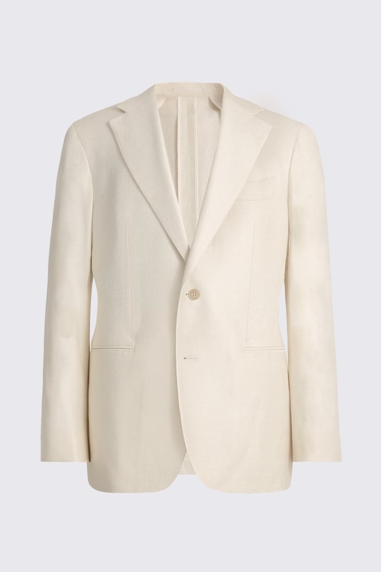 Italian Tailored Fit Off White Twill Suit