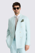 Tailored Fit Aqua Linen Suit