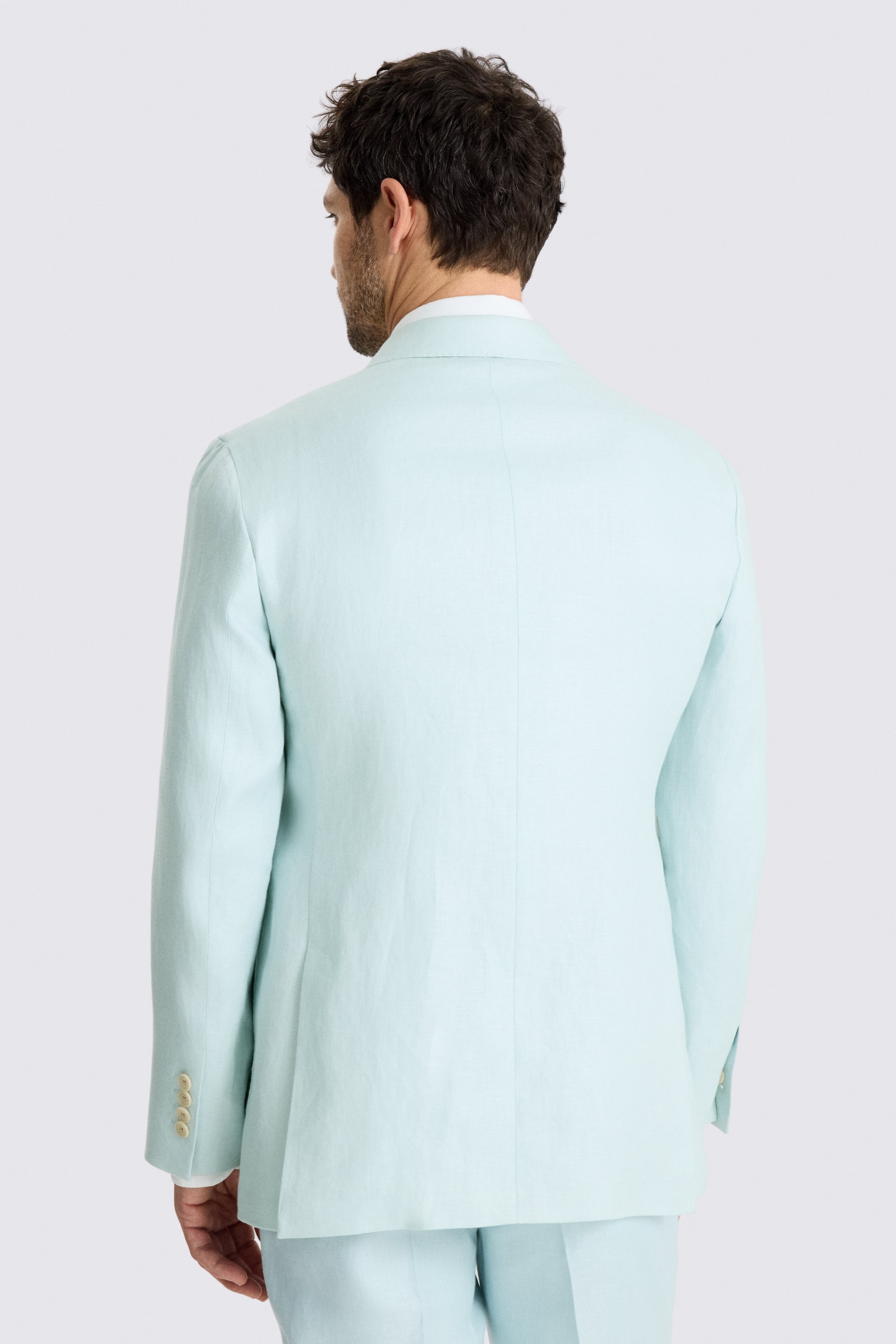 Tailored Fit Aqua Linen Suit