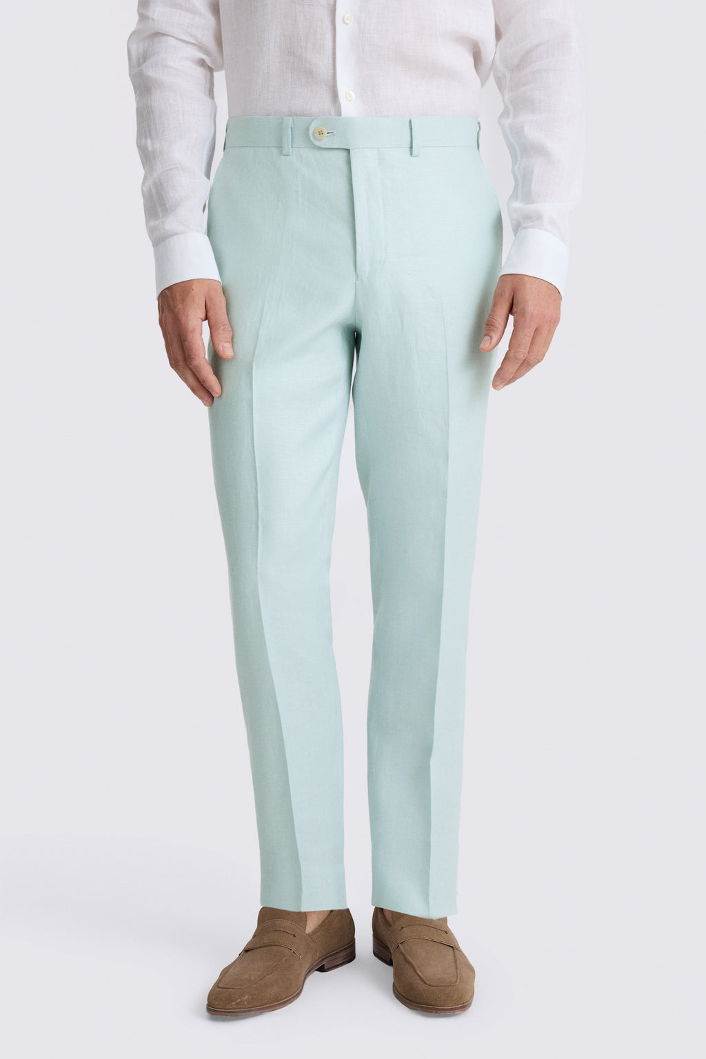 Tailored Fit Aqua Linen Suit