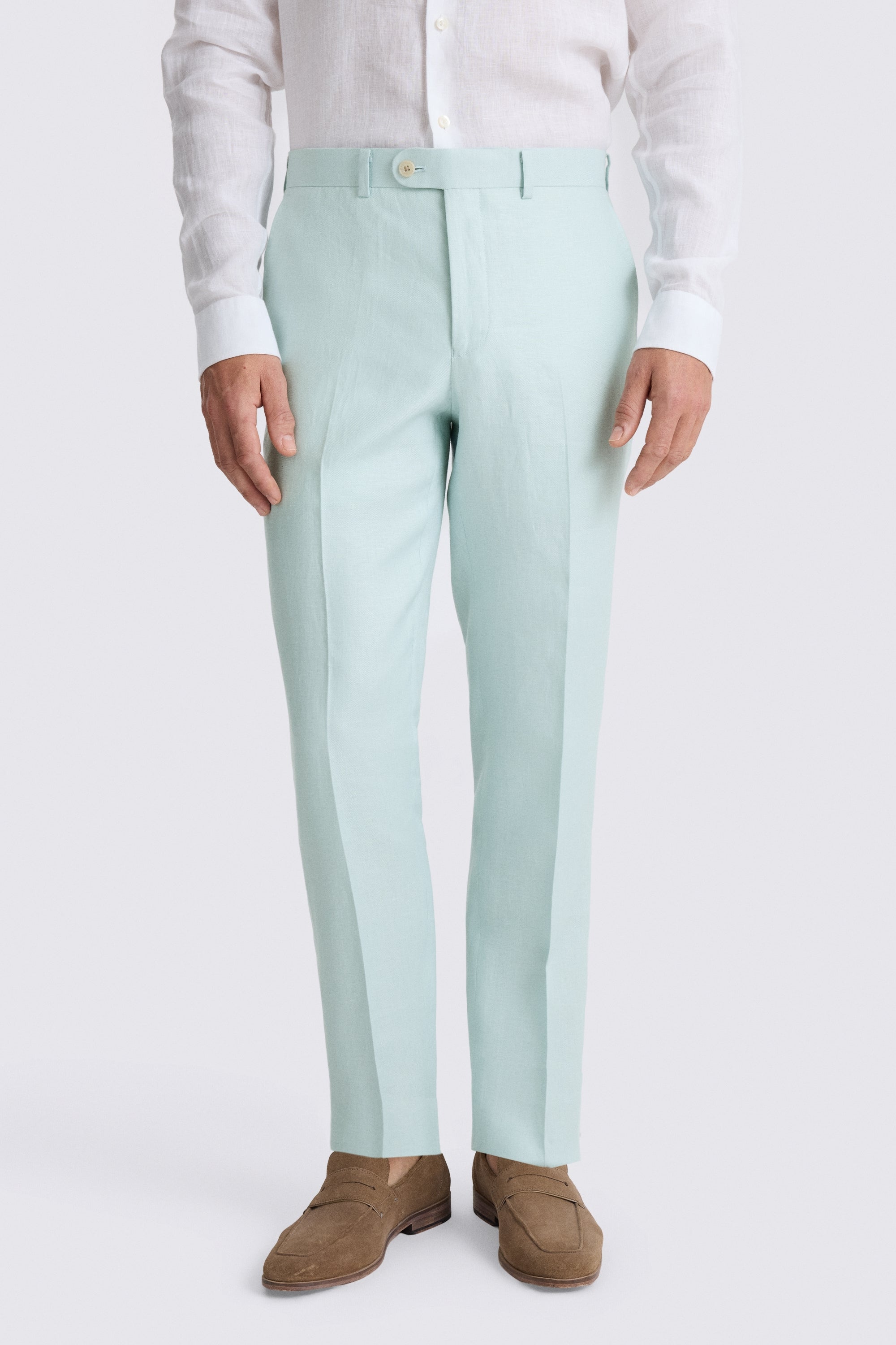 Tailored Fit Aqua Linen Suit