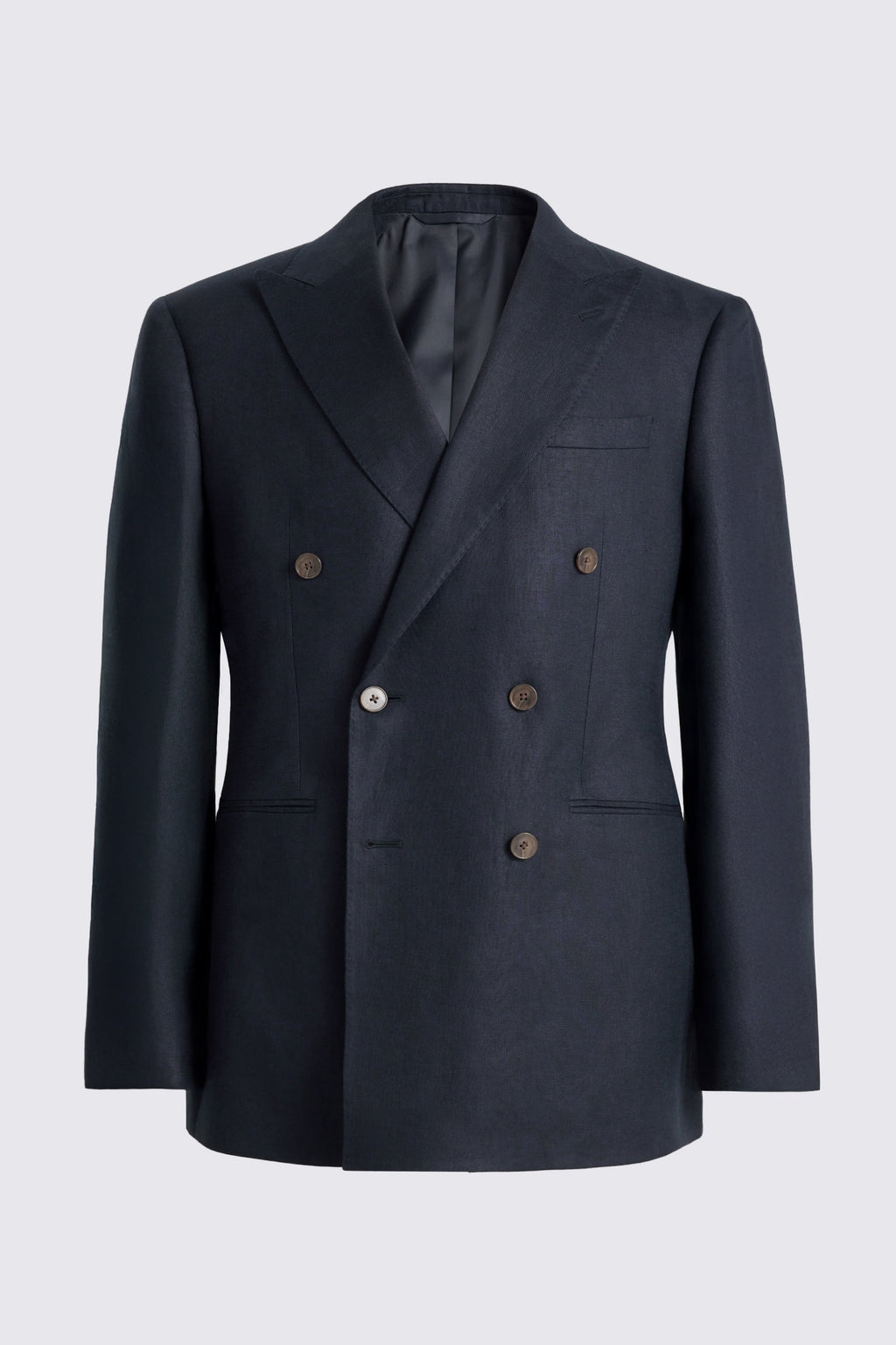 Tailored Fit Navy Twill Linen Suit