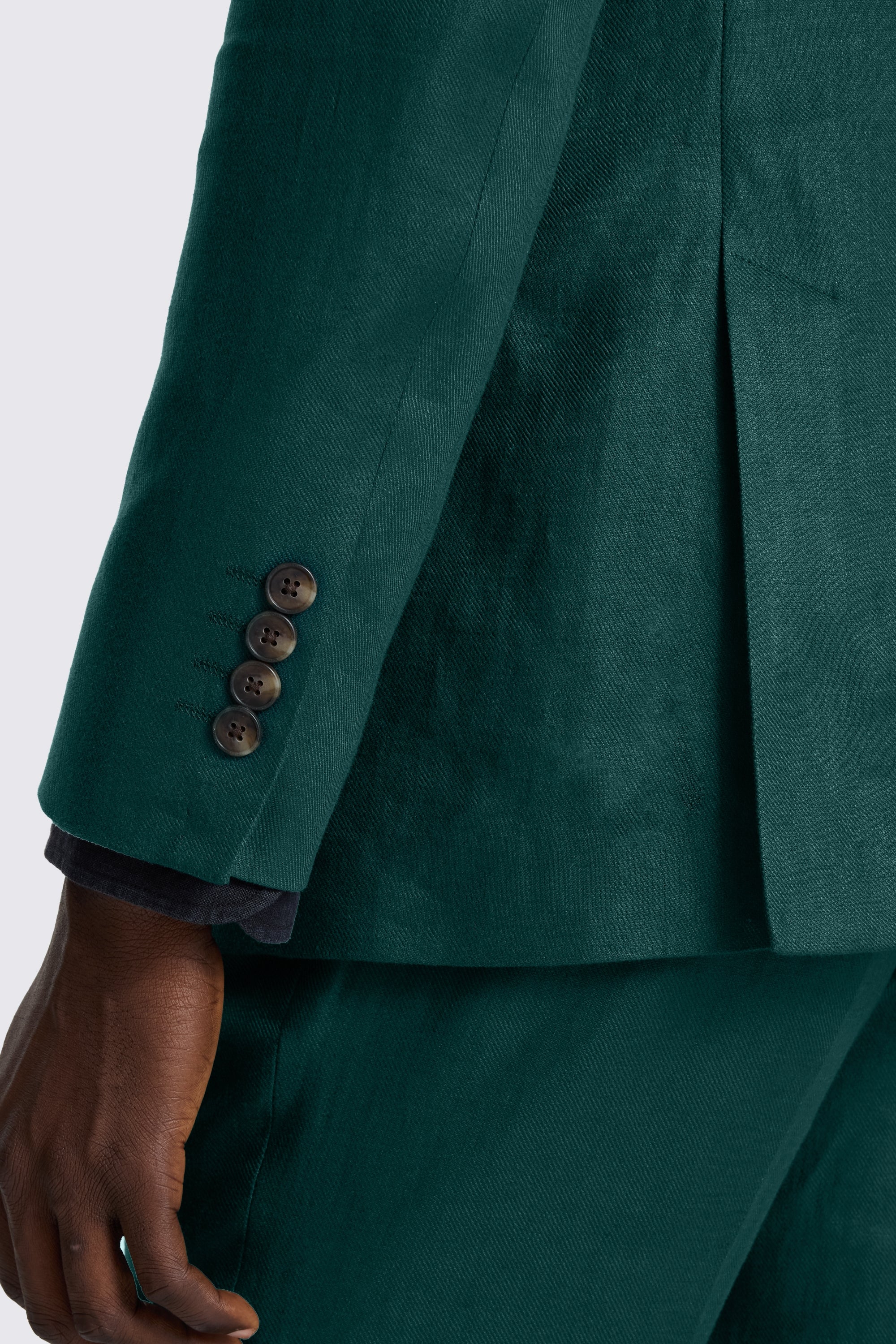 Slim Fit Emerald Twill Linen Suit