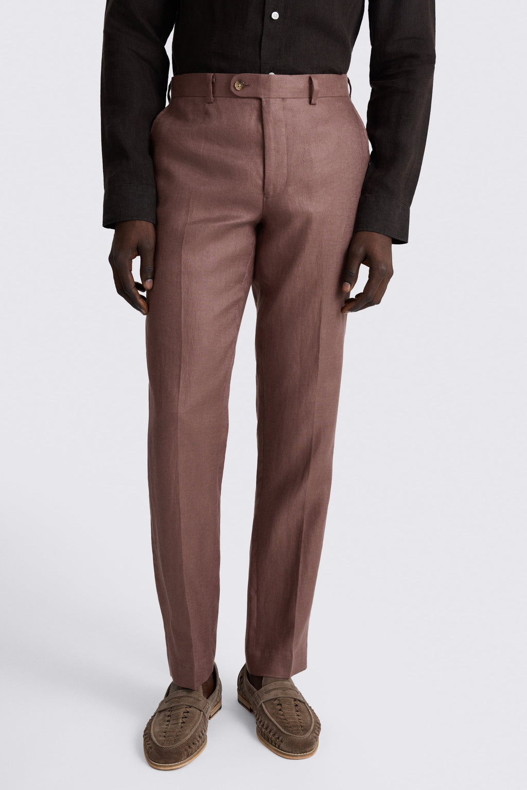 Slim Fit Mauve Twill Linen Suit