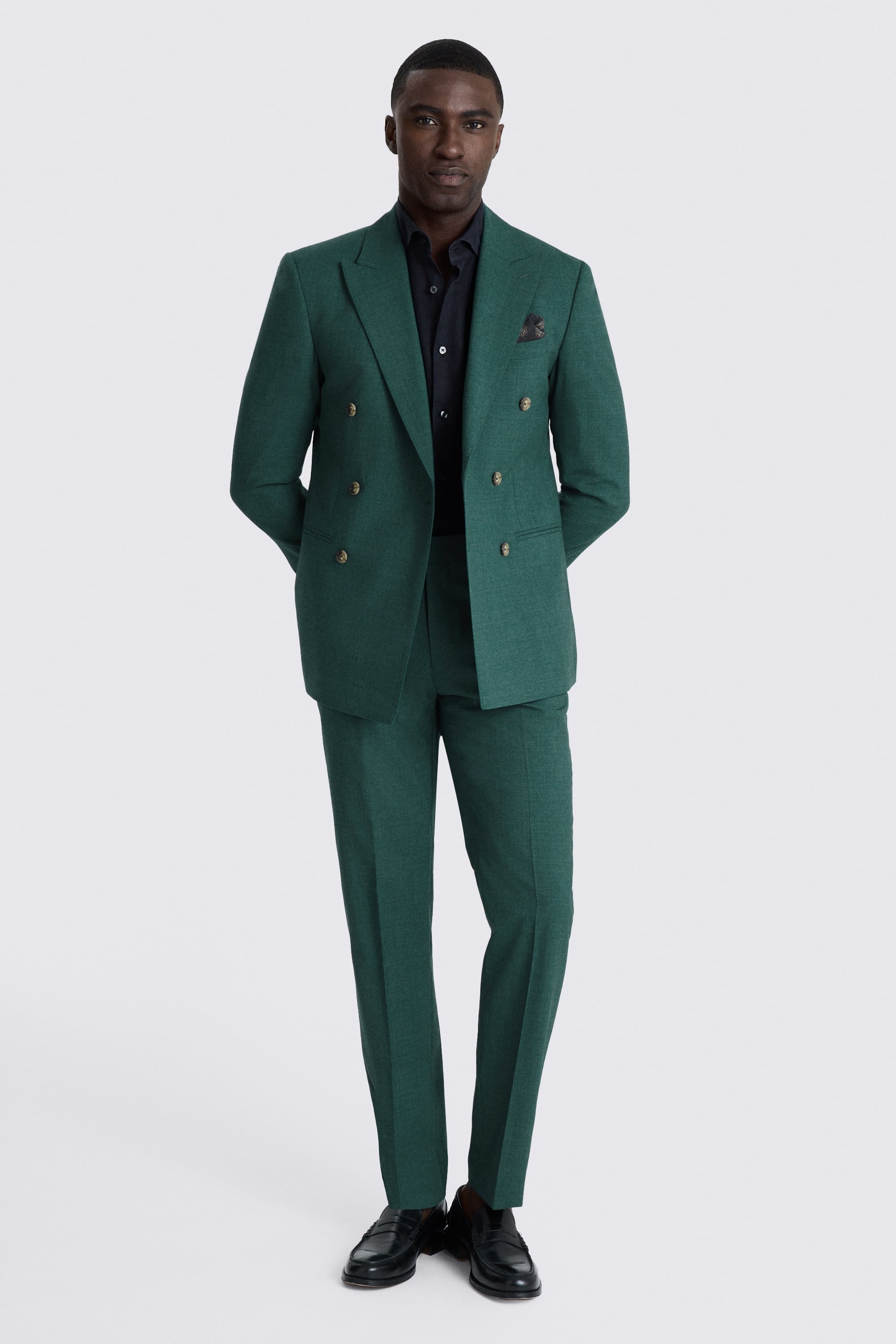 Slim Fit Green Marl Suit