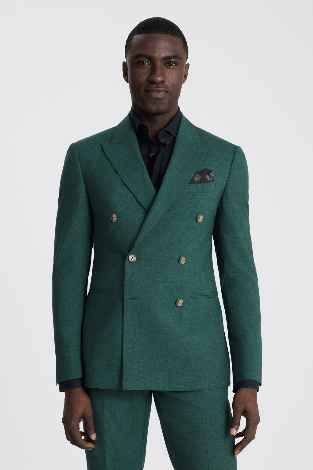 Slim Fit Green Marl Suit