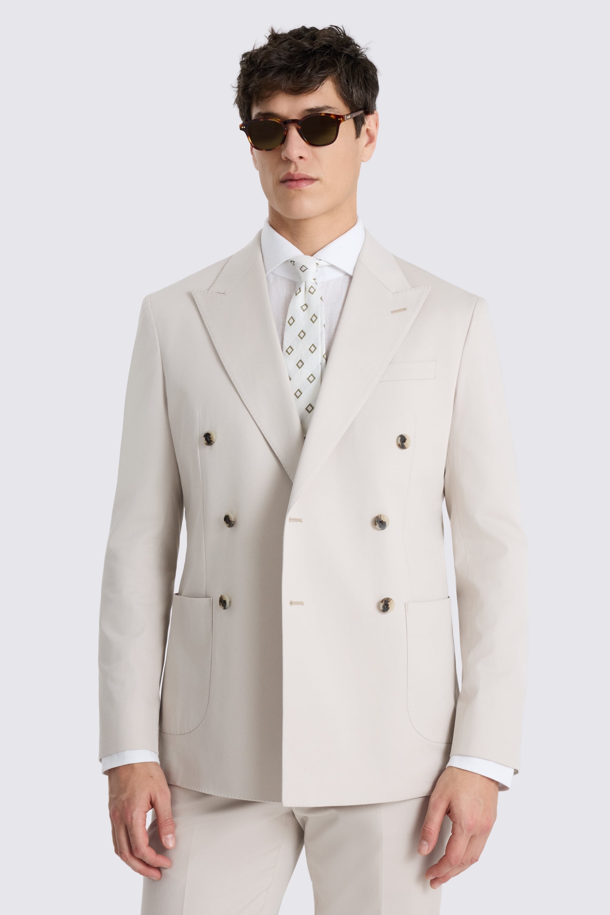 Italian Tailored Fit Neutral Cotton Suit