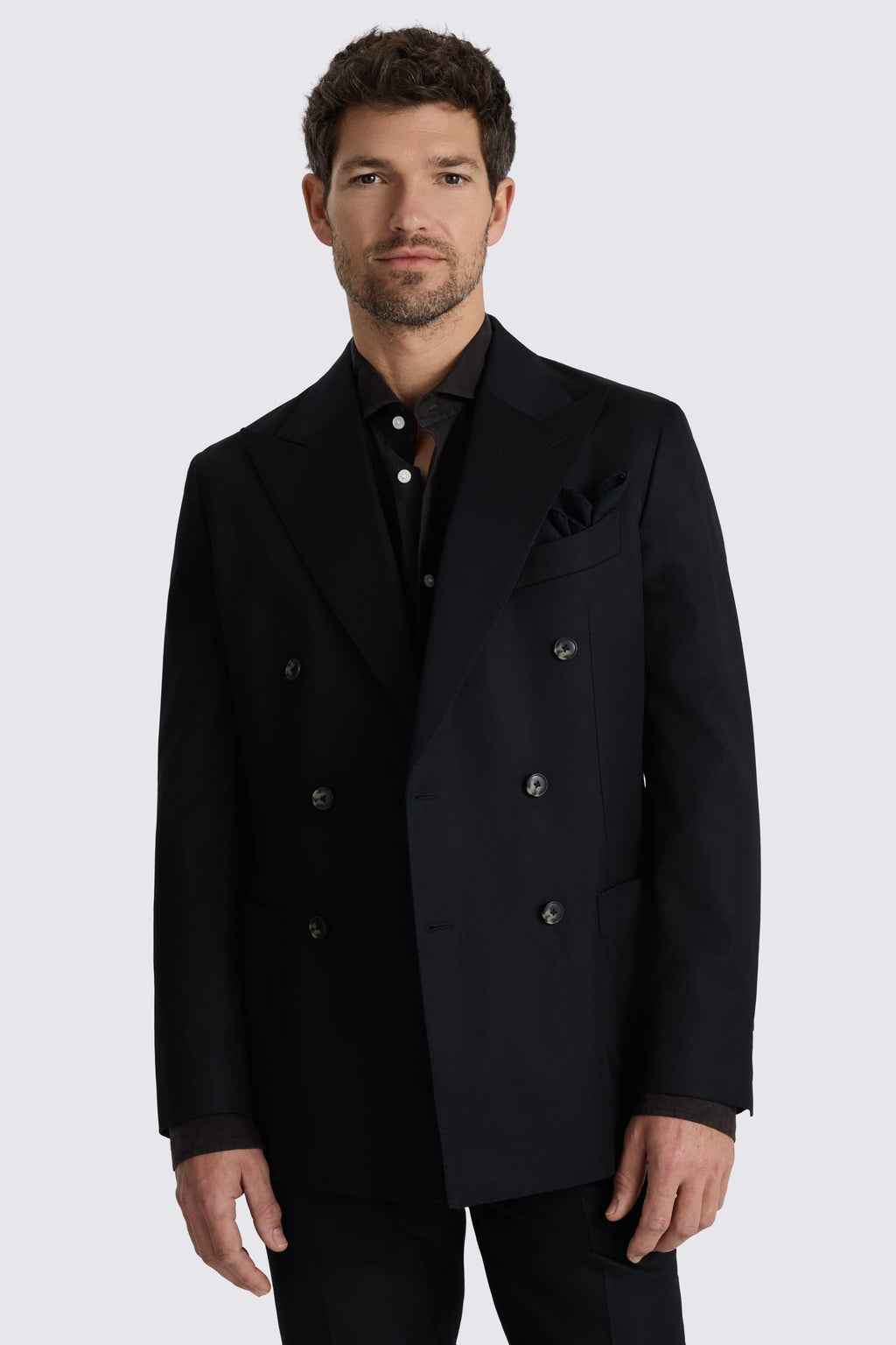 Italian Tailored Fit Black Cotton Suit