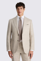 Tailored Fit Neutral Linen Suit