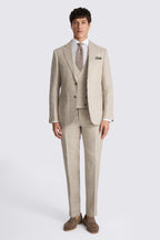 Tailored Fit Neutral Linen Suit
