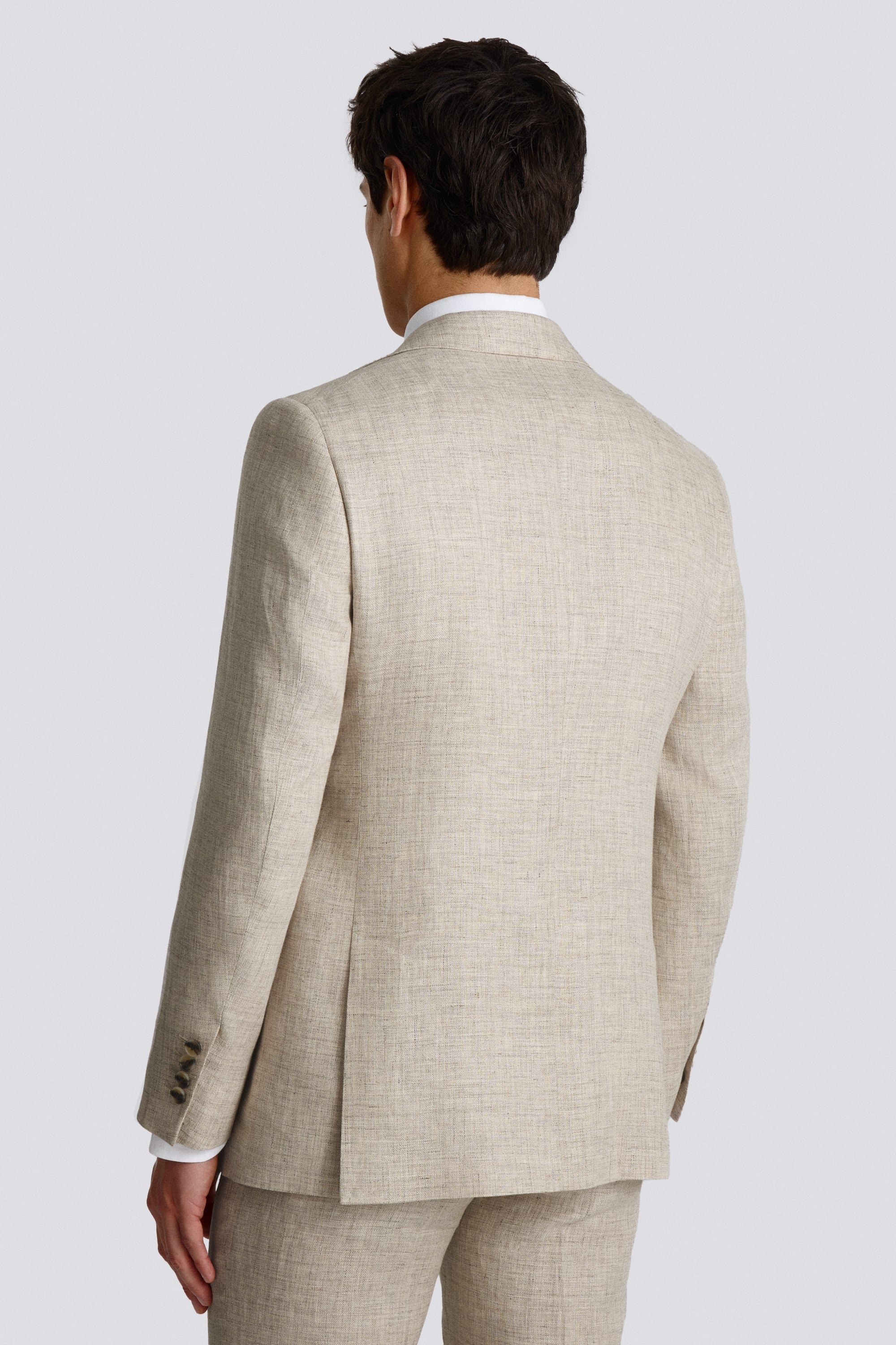 Tailored Fit Neutral Linen Suit