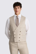 Tailored Fit Neutral Linen Suit