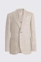 Tailored Fit Neutral Linen Suit