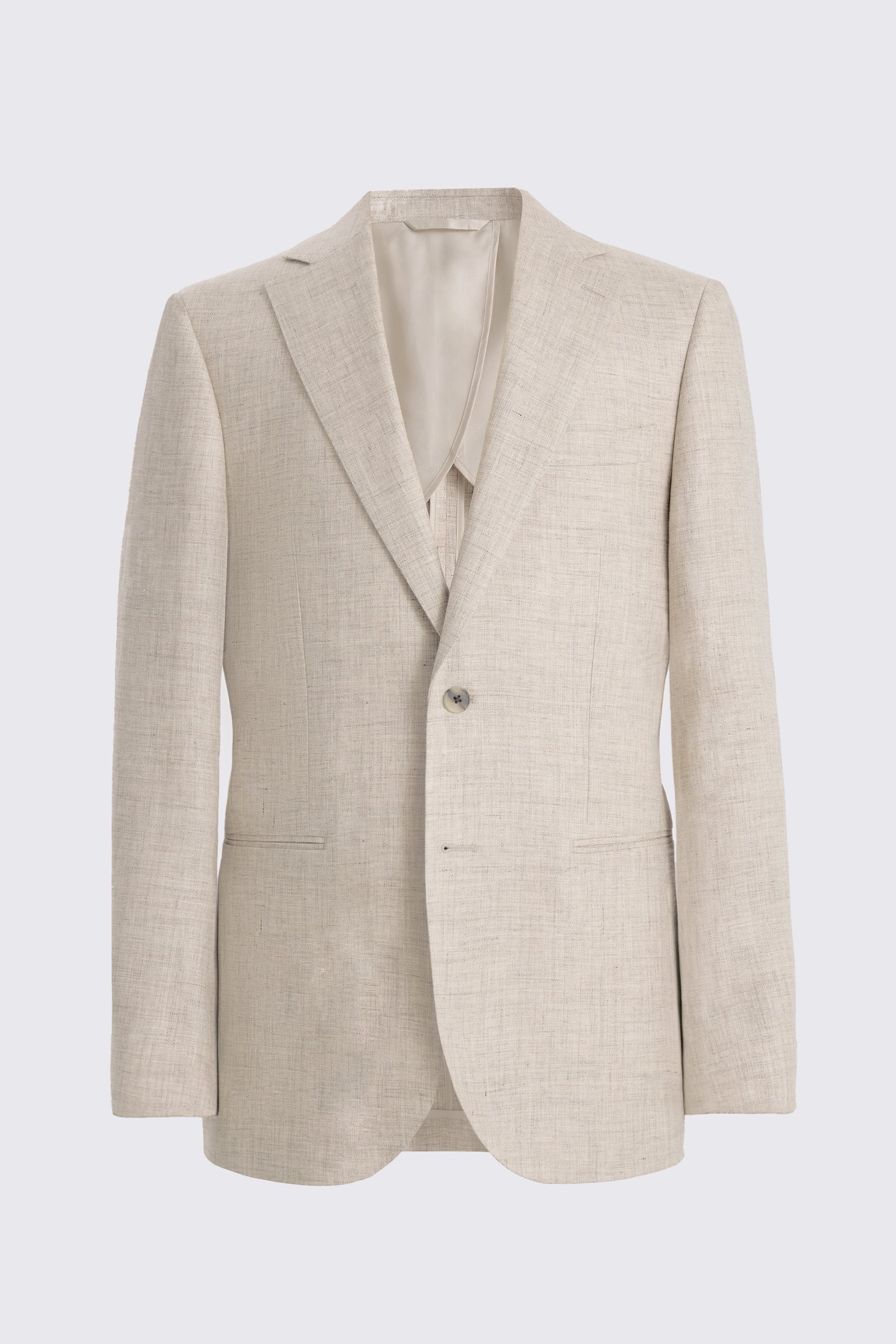 Tailored Fit Neutral Linen Suit