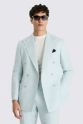 Italian Tailored Fit Aqua Linen-blend Suit