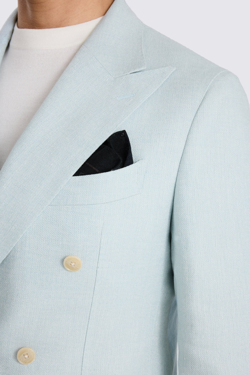 Italian Tailored Fit Aqua Linen-blend Suit