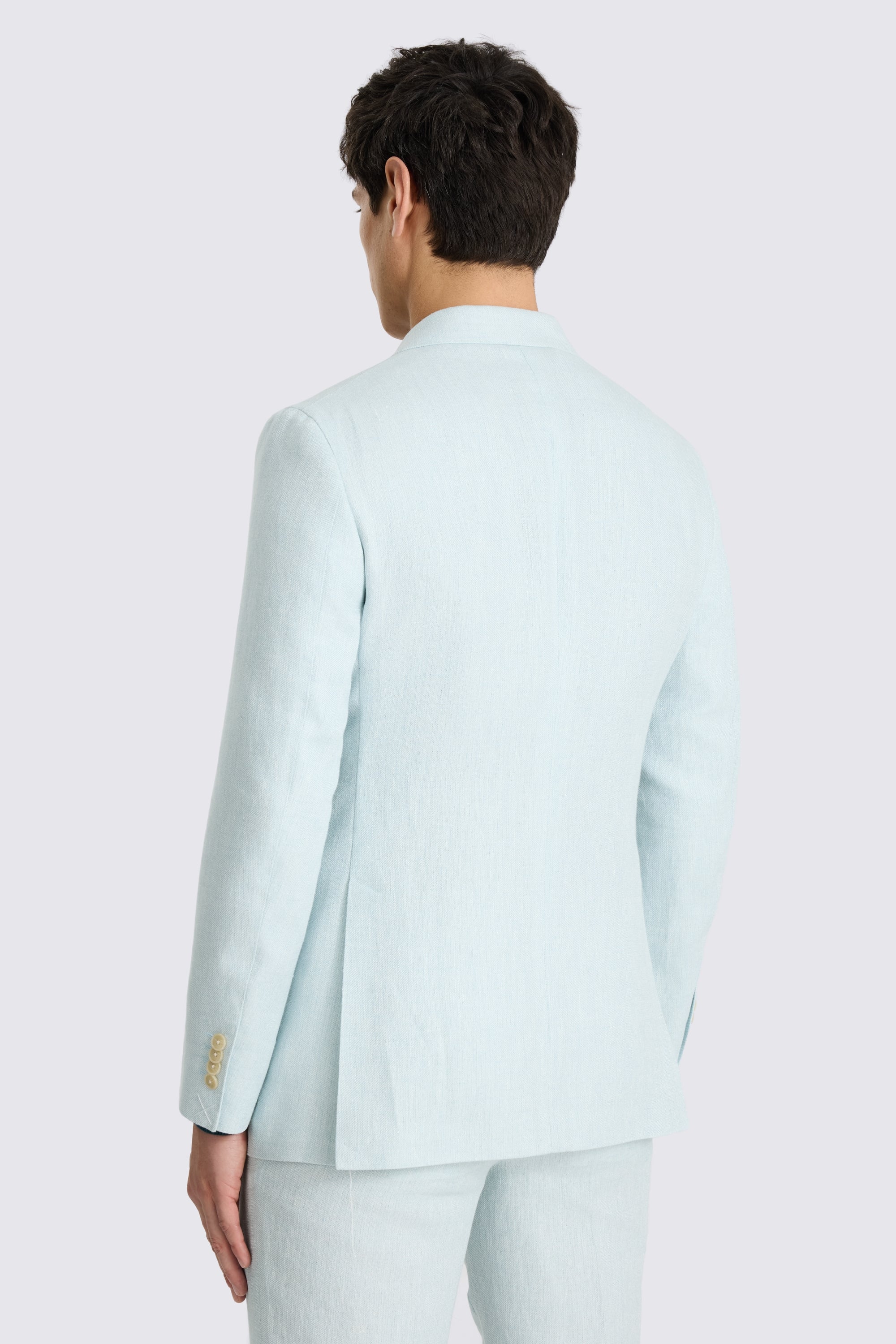 Italian Tailored Fit Aqua Linen-blend Suit