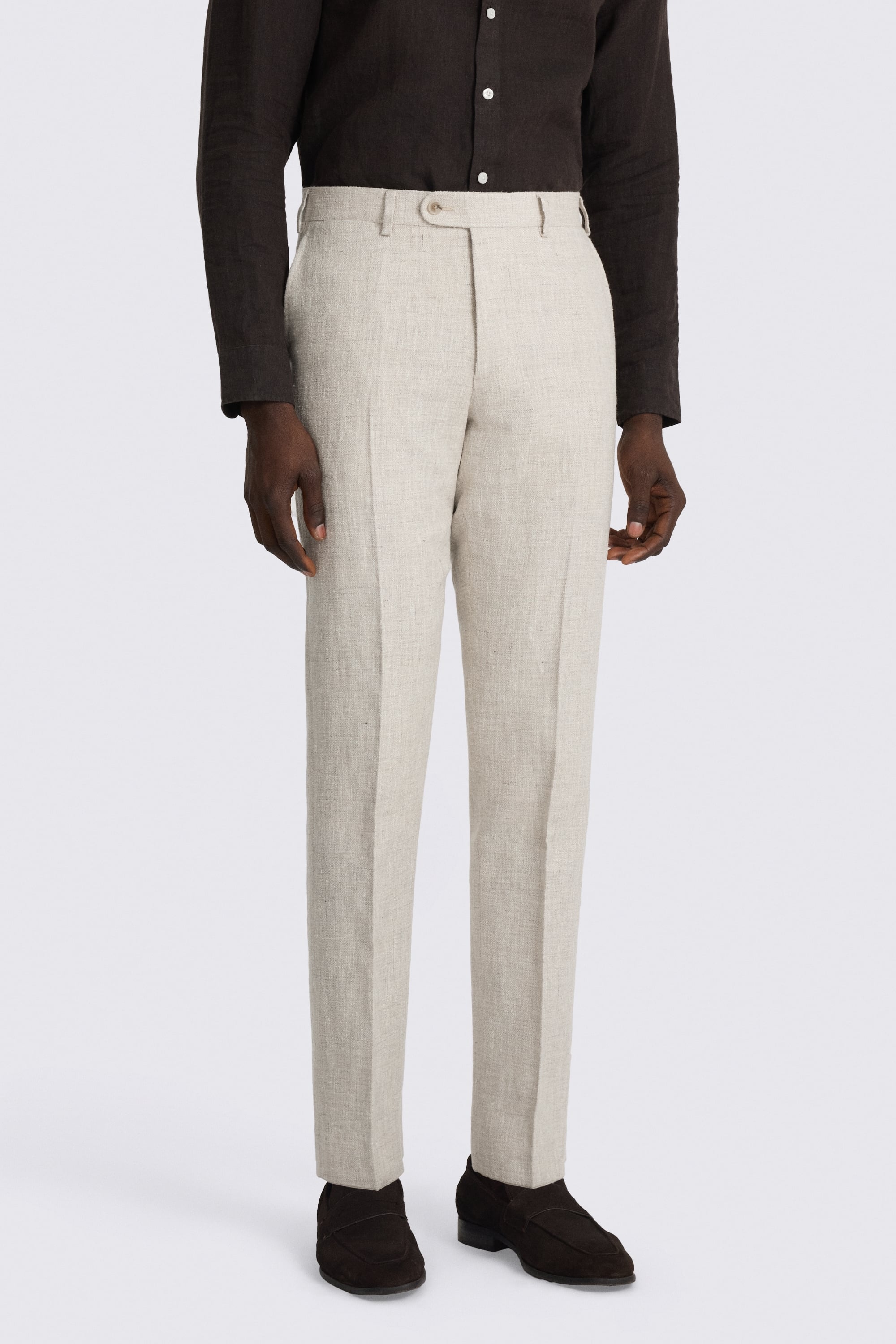 Italian Tailored Fit Neutral Linen-blend Suit