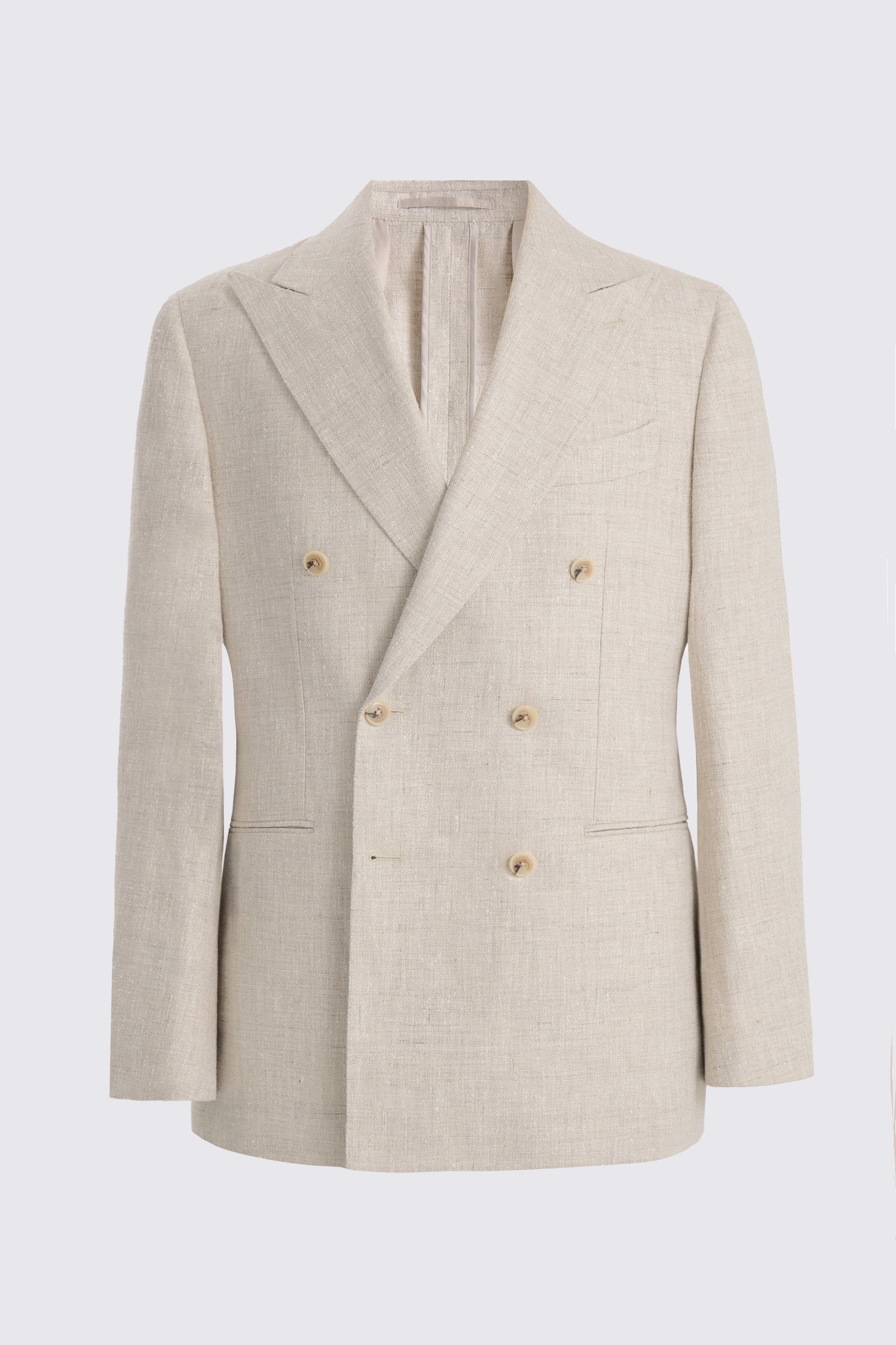 Italian Tailored Fit Neutral Linen-blend Suit