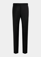 Black Slim Leg Straight Tuxedo Trousers